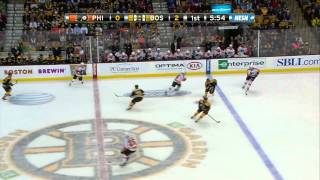 Bruins score 3 goals in 2:18 vs Flyers 3/9/13