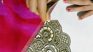 Lotus flower pattern mehndi / Lotus+ leaf + dot + circle + flower pattern mehndi designs art#mehndi