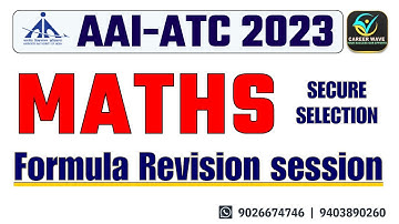 MATHS FORMULA REVISION | COMPLETE SYLLABUS IN ONE SHOT | AAI JE ATC EXAM 2023 REVISION