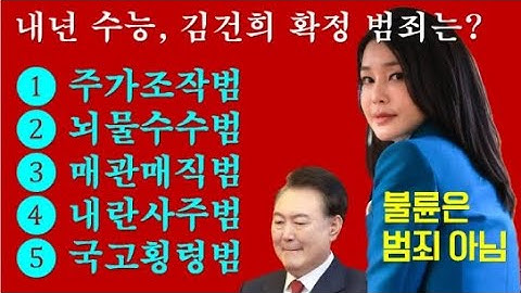 [내년 수능문제] 형확정된 김건희의 범죄를 모두 골라라.