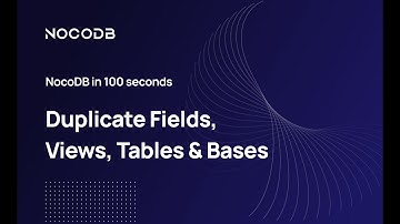 Save Time with NocoDB: Duplicate Fields, Views, Tables & Bases