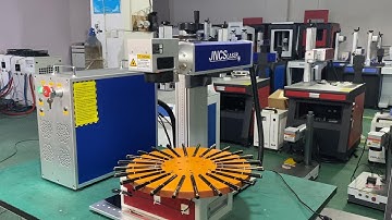 50w fiber laser marking machine with flat rotate table for pen