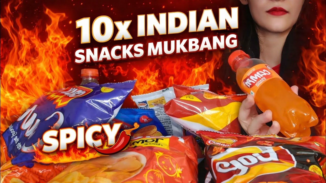 BIG BITES 😱10x Indian Spicy Snacks Mukbang | Crunch You Can Hear Eating sound | Asmr Eating Mukbang 