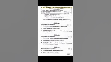 #bsc ll 2081 #regular #exam #chordata #genetics & #evolution #tu #question #paper (zool. 201)