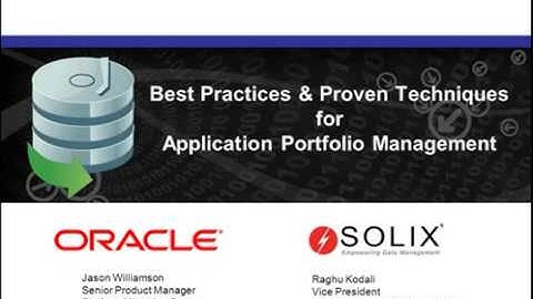 Best Practices and Proven Techniques for Application Portfolio Management
