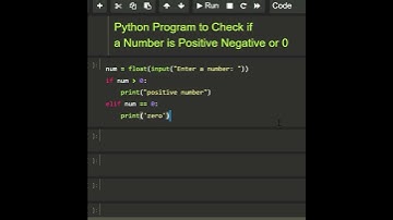 ## Python Program To Check if a Number is Positive, Negative or 0 #beginners #13