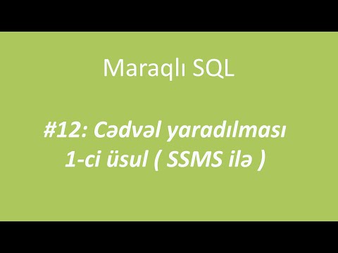 Video: SQL-də cədvəl nədir?