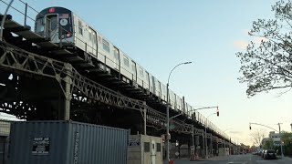 NYC Subway - Driving Under the Elevated F Line - Coney Island to Borough Park, and back.