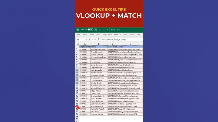 #shorts | VLOOKUP with MATCH in Excel - 天天要聞