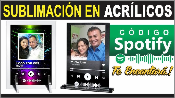 Promocion 2 Cuadros Acrílico con Foto y Código Para Canción Spotify