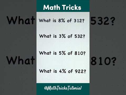 Percent Hacks #MathTricksTutorial