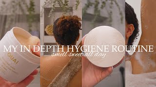 MY IN DEPTH HYGIENE ROUTINE|| smell sweet all day + how to have soft skin + feminine hygiene tips ||