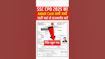 SSC CPO Admit Card 2025 kaise download kare | How to Download SSC CPO SI Admit Card 2025 | #ssccpo