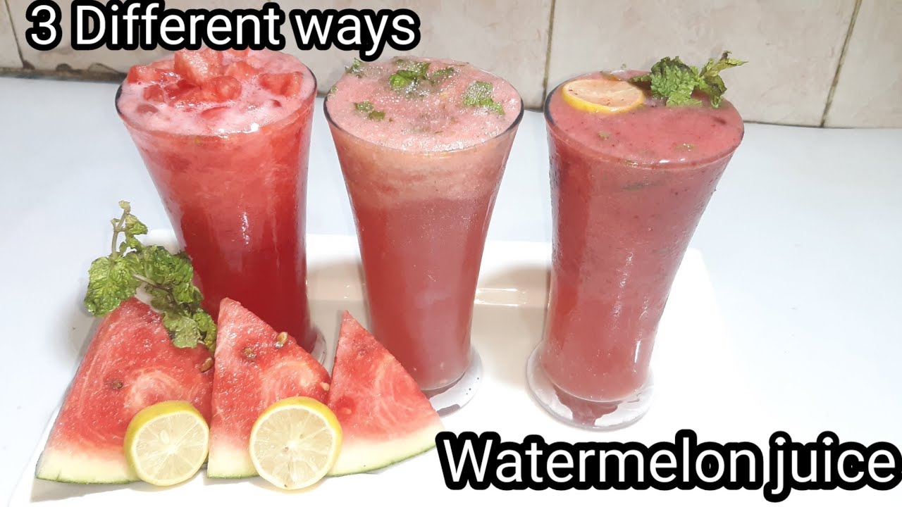 3 ways watermelon juice recipe How to make watermelon juice Tarboz
