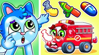 Where's My Pretty Nose? 😩Fire Truck Lost His Nose Song 🚑 Nursery Rhymes & Kids Songs By Sleep Sound
