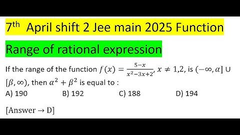 If the range of the function f(x)=(5-x)/(x^2-3x+2), x≠1,2, is (-∞,α]∪[β,∞), then α^2+β^2 is equal to