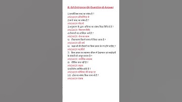 B.ed question#viral #video #gkquestion