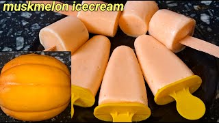 Musk melon icecream | Icecream recipe |No cream, Home-made icecream | custard icecream |kulfi recipe