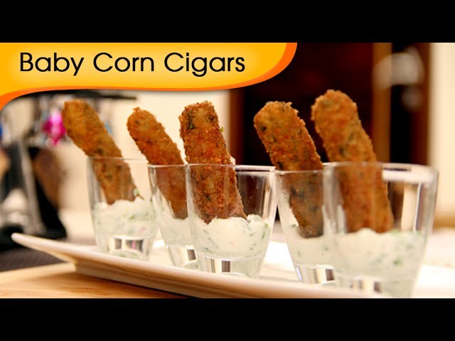 Baby Corn Cigars Recipe - How To Make Crispy Baby Corn Cigars - Veg Starter - Ruchi - Rajshri Food