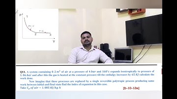 Lecture 37 | Problem no.06 | Find Workdone during process and polytropic Index