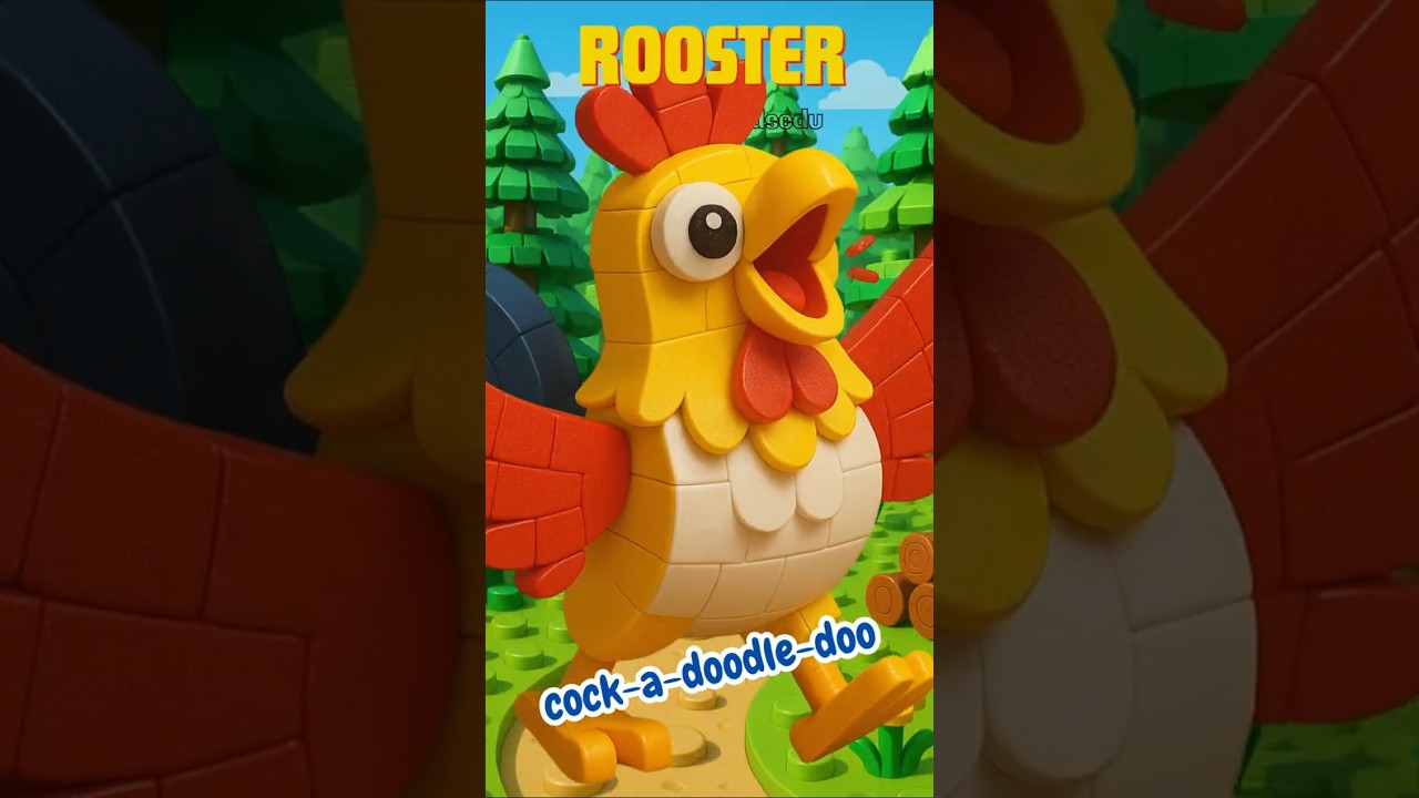 Animal Sounds Song 🎶 A LEGO Animal Sound Rap! Rooster, Mouse to Chameleon🐓 Fun Rhymes for Toddlers 🎶