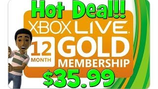 Hot Deal - Xbox Live Gold 12 Month Membership for 35 99