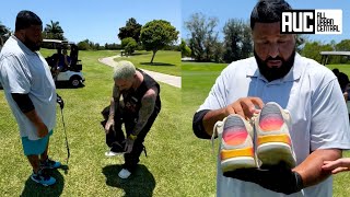 DJ Khaled SHOCKED After J Balvin Gives Him The Jordans Off His Feet