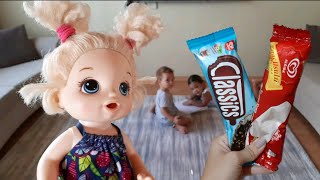 Baby Alive Dondurma İstedi Eylül Getirdi Poyraz Bebek Dondurmayı Aldı Kaçtı Fun Kids Video