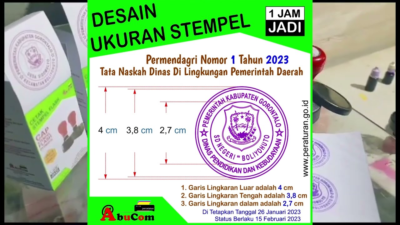 Stempel Terbaru Permendagri No 1 Tahun 2023