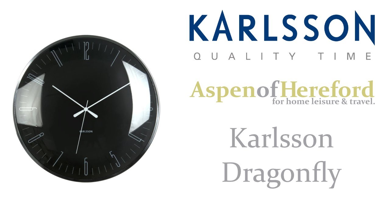 Karlsson Dragonfly Glass Dome 40cm Wall Clock YouTube