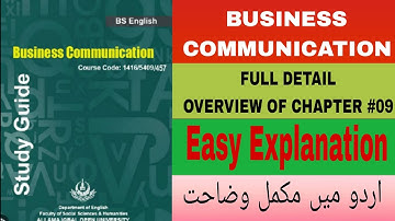 AIOU COURSE CODE 1416 CHAPTER # 09 FULL OVERVIEW  | Course code (1416/5409/457/9412)