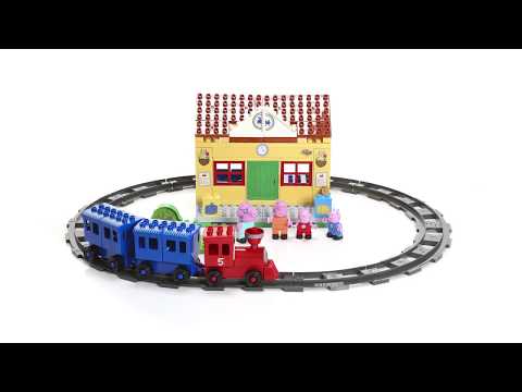 BIG 57079 - Конструктор игровой Железнодорожная станция Peppa Pig. Construction Bricks Peppa Train
