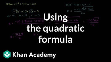 Example 5: Using the quadratic formula | Quadratic equations | Algebra I | Khan Academy