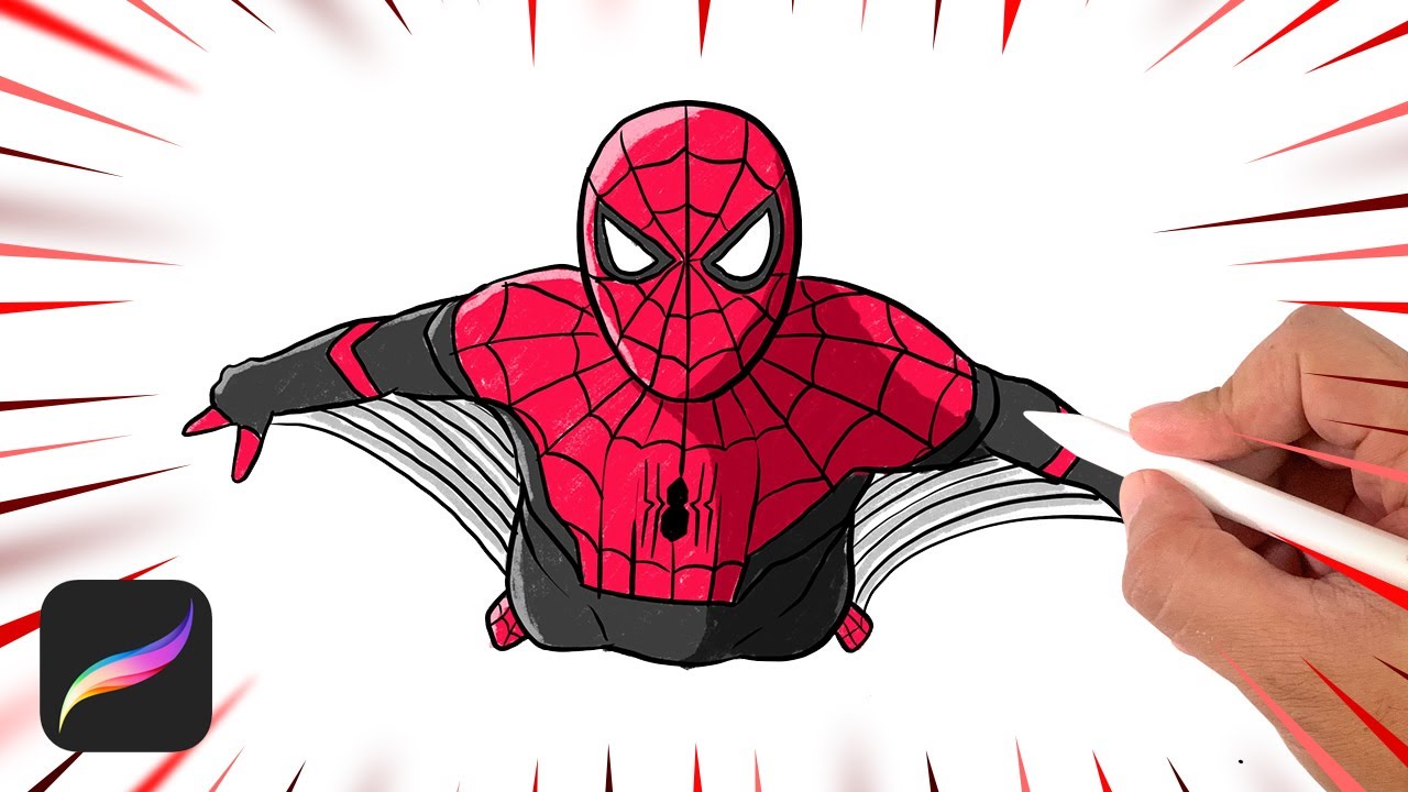 HOW TO DRAW THE MAN SPIDER STYLE HQ - MOVIE AWAY FROM HOME STEP BY