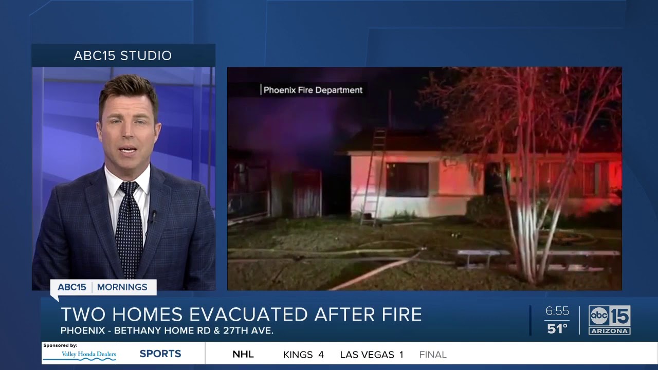 First-alarm fire burns two homes in Phoenix - YouTube
