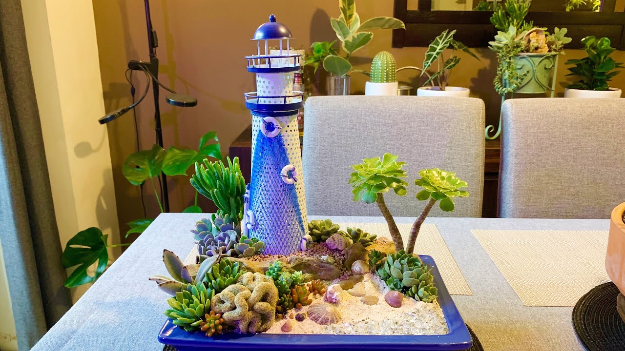 Lighthouse Succulent Arrangement