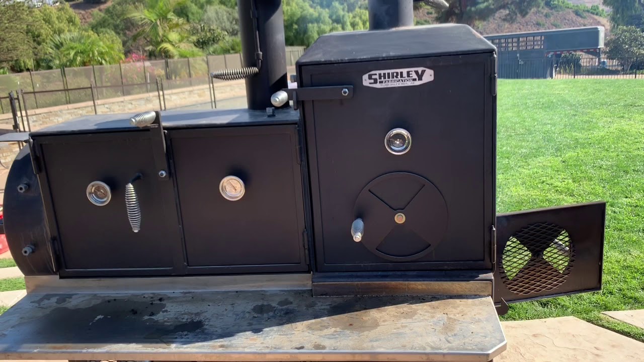 Shirley Fabrication Patio Smoker Pork Butt Cook YouTube