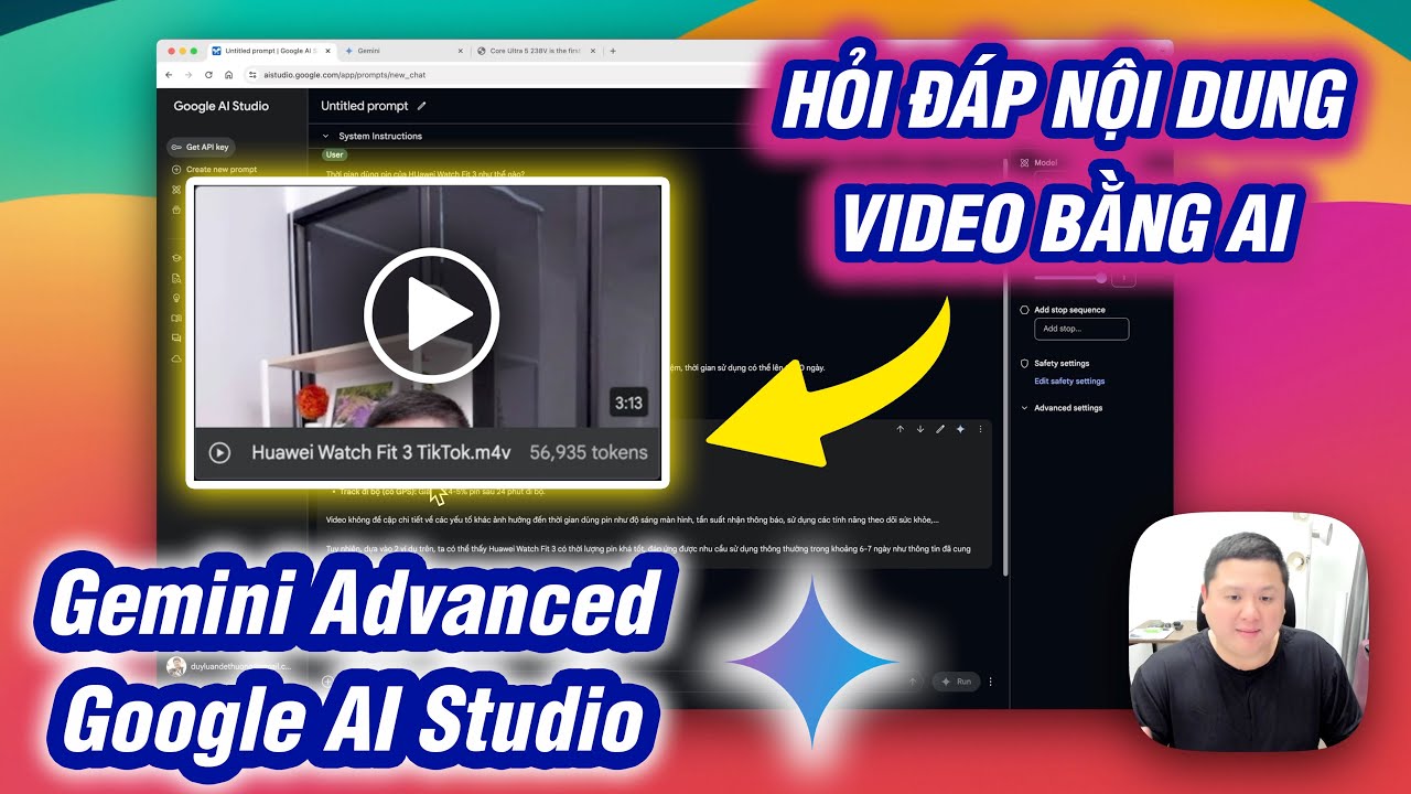 Outline Video Up video lên cho AI phân tích nội dung: Gemini Advanced và AI Studio ngon quá