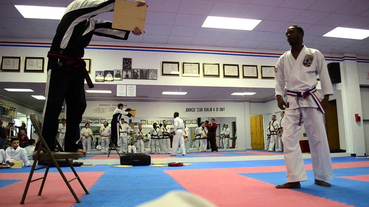 Murray's Martial Arts 720 Hook Kick Board Break YouTube