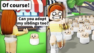 Asking Roblox mom "Can you adopt my siblings?" Then bringing 100+ PEOPLE