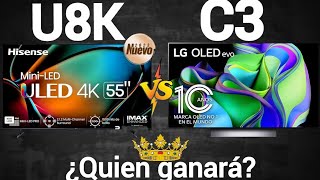 Hisense U8K vs LG C3 Lucha de grandes televisores! Miniled vs oled