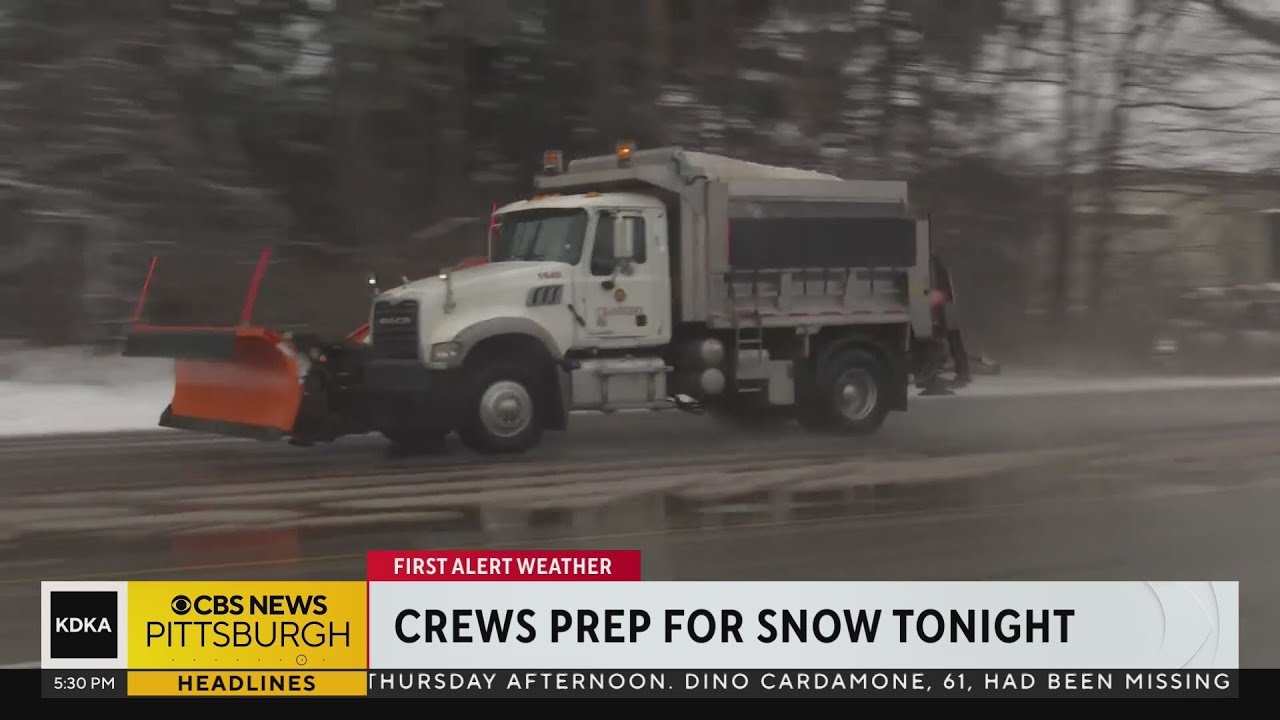 Crews across Pittsburgh area prepare for snow - YouTube