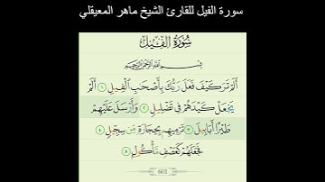 سورة الفيل للقارئ الشيخ ماهر المعيقلي @MaherAlMuaiqly