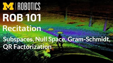 ROB 101 Recitation: Subspaces, Null Space, Gram-Schmidt, QR Factorization