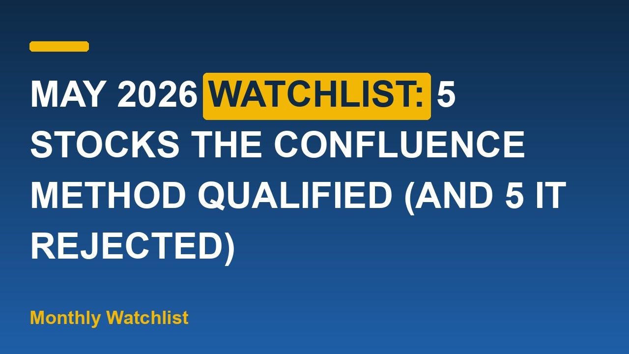 Thumbnail for May 2026 Watchlist: 5 Stocks the Confluence Method Qualified (and 5 It Rejected)