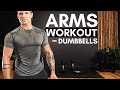 INTENSE ARMS WORKOUT with DUMBBELLS | SHOULDERS, BICEPS &amp; TRICEPS (Build Muscle at Home)