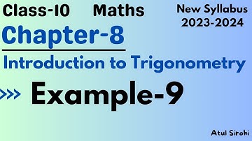 Example-9 | Class 10 Maths Chapter 8 Trigonometry | NCERT