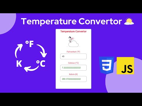 Temperature Convertor by CSS , HTML , Javascript