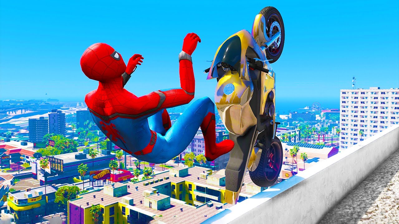 GTA 5 Spiderman Epic Jumps #35 ( Spider-Man Stunts & Fails )