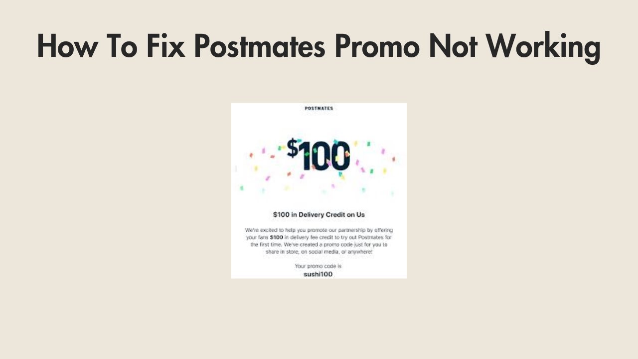 How To Fix Postmates Promo Not Working
